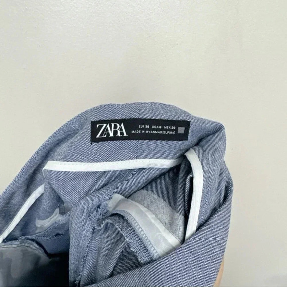 Zara Womens 6 Ankle Navy Slim Career Trouser - Picture 9 of 12